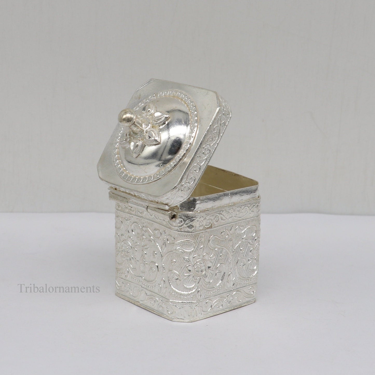 925 solid silver utensils vintage style trinket box, container/casket box bridal gifts floral work box, jewelry box silver utensils stb201 - TRIBAL ORNAMENTS