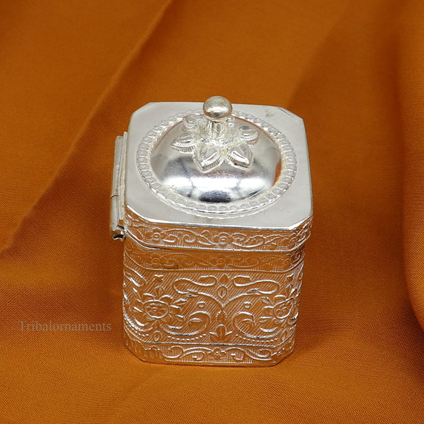 925 solid silver utensils vintage style trinket box, container/casket box bridal gifts floral work box, jewelry box silver utensils stb201 - TRIBAL ORNAMENTS