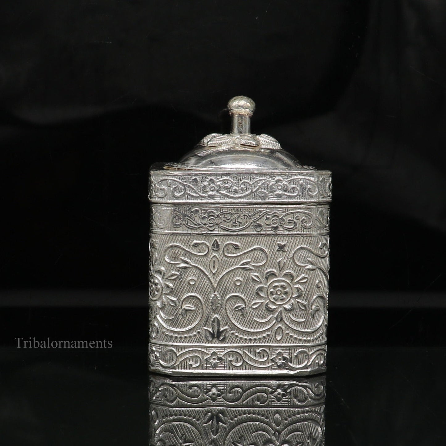 925 solid silver utensils vintage style trinket box, container/casket box bridal gifts floral work box, jewelry box silver utensils stb201 - TRIBAL ORNAMENTS