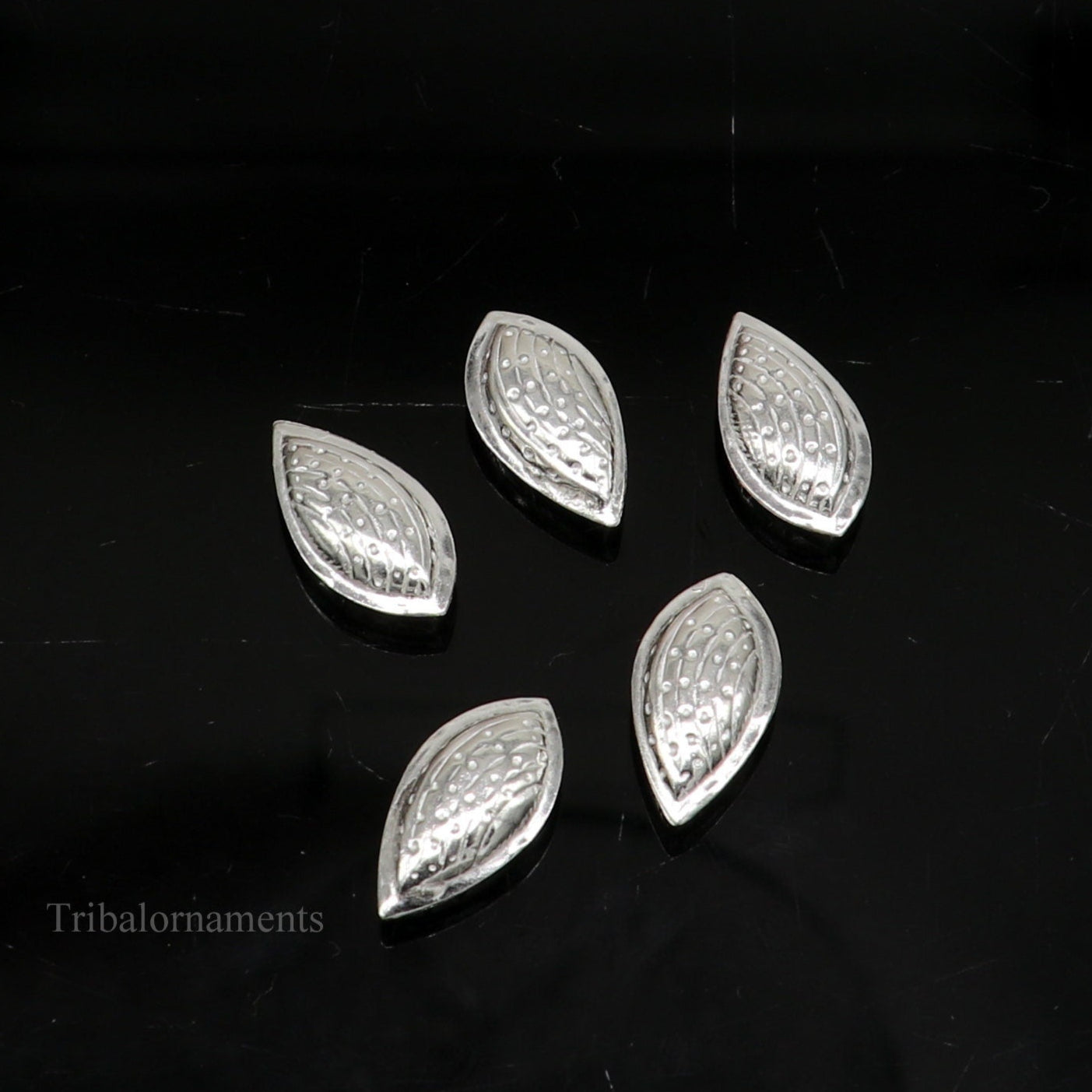 Lot 5 pieces Sterling silver handmade puja article, pure silver dry fruit, silver almond puja,gift for idols God, best puja temple art su437 - TRIBAL ORNAMENTS
