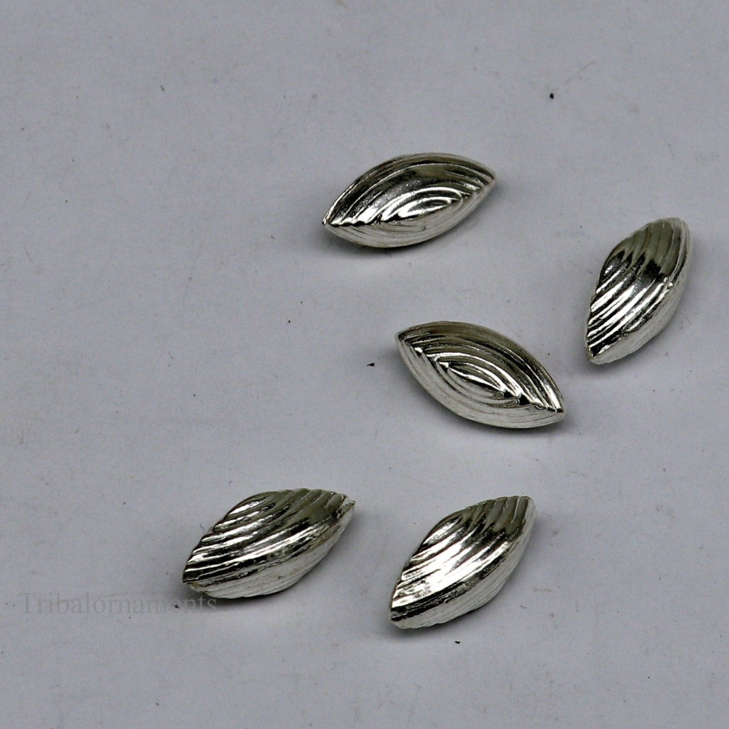Lot 5 pieces Sterling silver handmade silver dry fruit, silver pista/ pistachio nut for puja, best gift idols God, best puja article su439 - TRIBAL ORNAMENTS