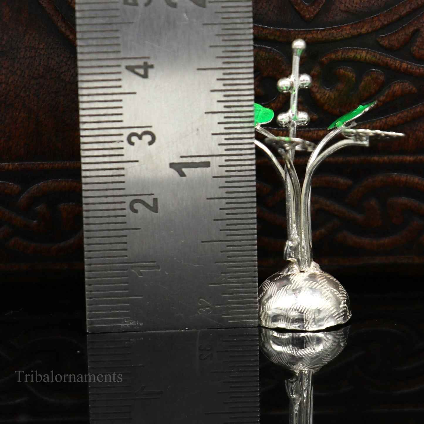 Solid sterling silver handmade mini tulsi plant basil rosary plant for puja temple article, excellent customized silver utensils su447 - TRIBAL ORNAMENTS