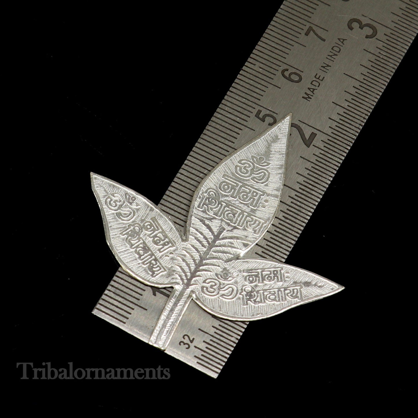 Lot 5 pcs bel Patra Solid silver handmade solid belva patra, shiva worshipping/ puja article, belpatra or belva tree leaves india su508 - TRIBAL ORNAMENTS