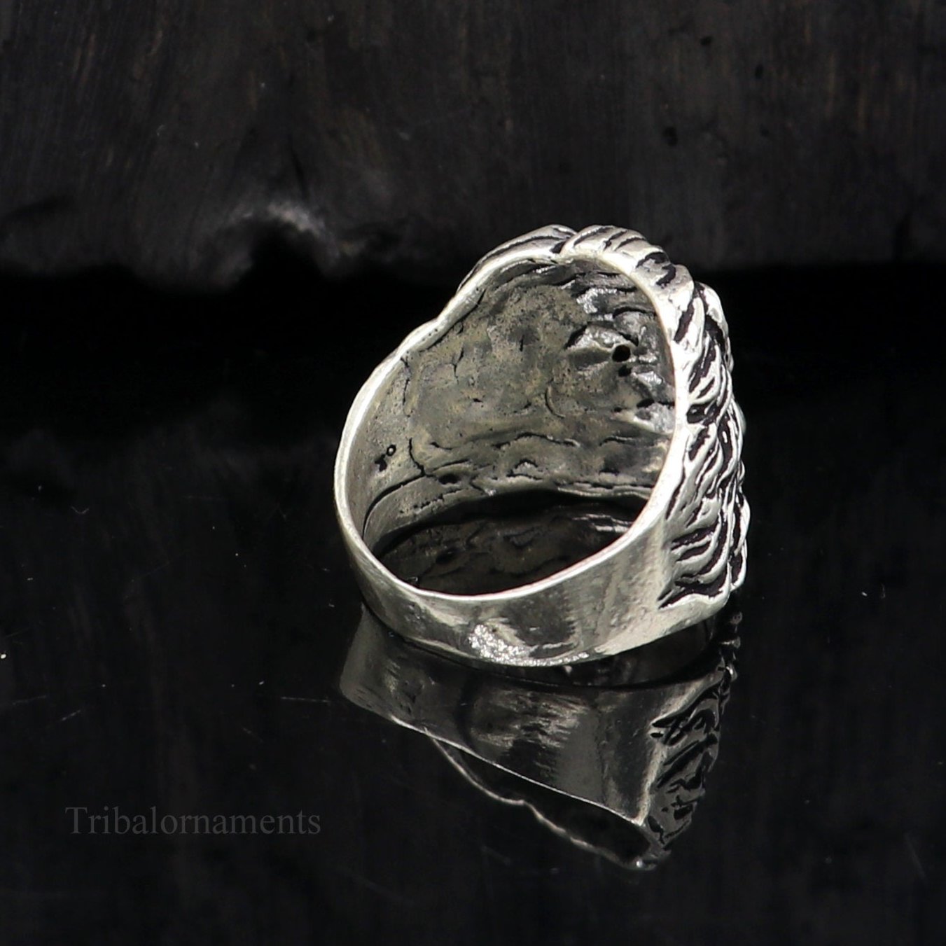 925 sterling silver handcrafted lion ring, Amazing vintage design customized ring band for unisex gifting from india ring432 - TRIBAL ORNAMENTS
