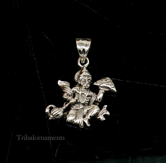 Lord hanuman pendant 92.5 sterling silver handmade god idol hanuman with mount pendant, amazing craftsmanship pendant gifting jewelry ssp912 - TRIBAL ORNAMENTS