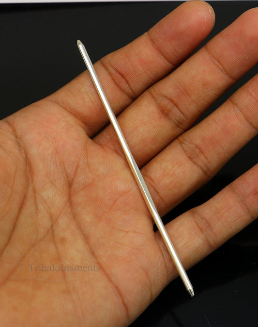 4" inches long handmade solid sterling silver eyeliner stick, kajal sticks, surma stick, fabulous brides vintage style gift su469 - TRIBAL ORNAMENTS