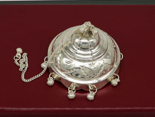 Vintage design solid Silver chattar or chhatra, silver umbrella god temple art, Gorgeous hand craved Solid silver temple article su516 - TRIBAL ORNAMENTS