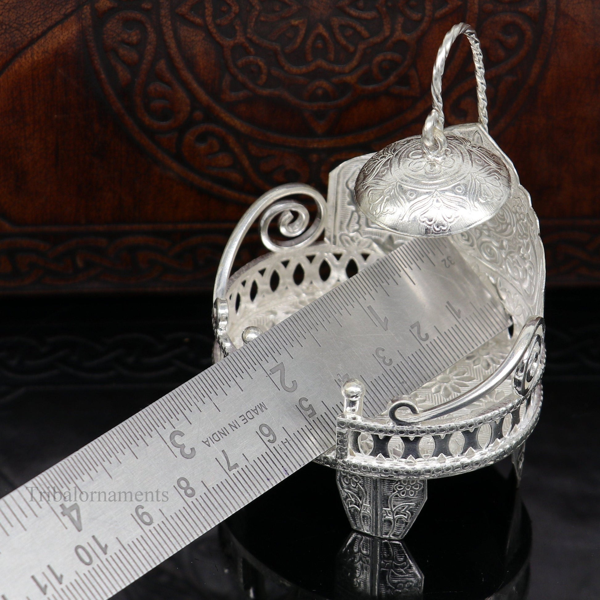 925 pure sterling silver Handmade Divine Singhasan, idol krishna Bal Gopala throne, god statue's stand chair, temple art puja article su485 - TRIBAL ORNAMENTS