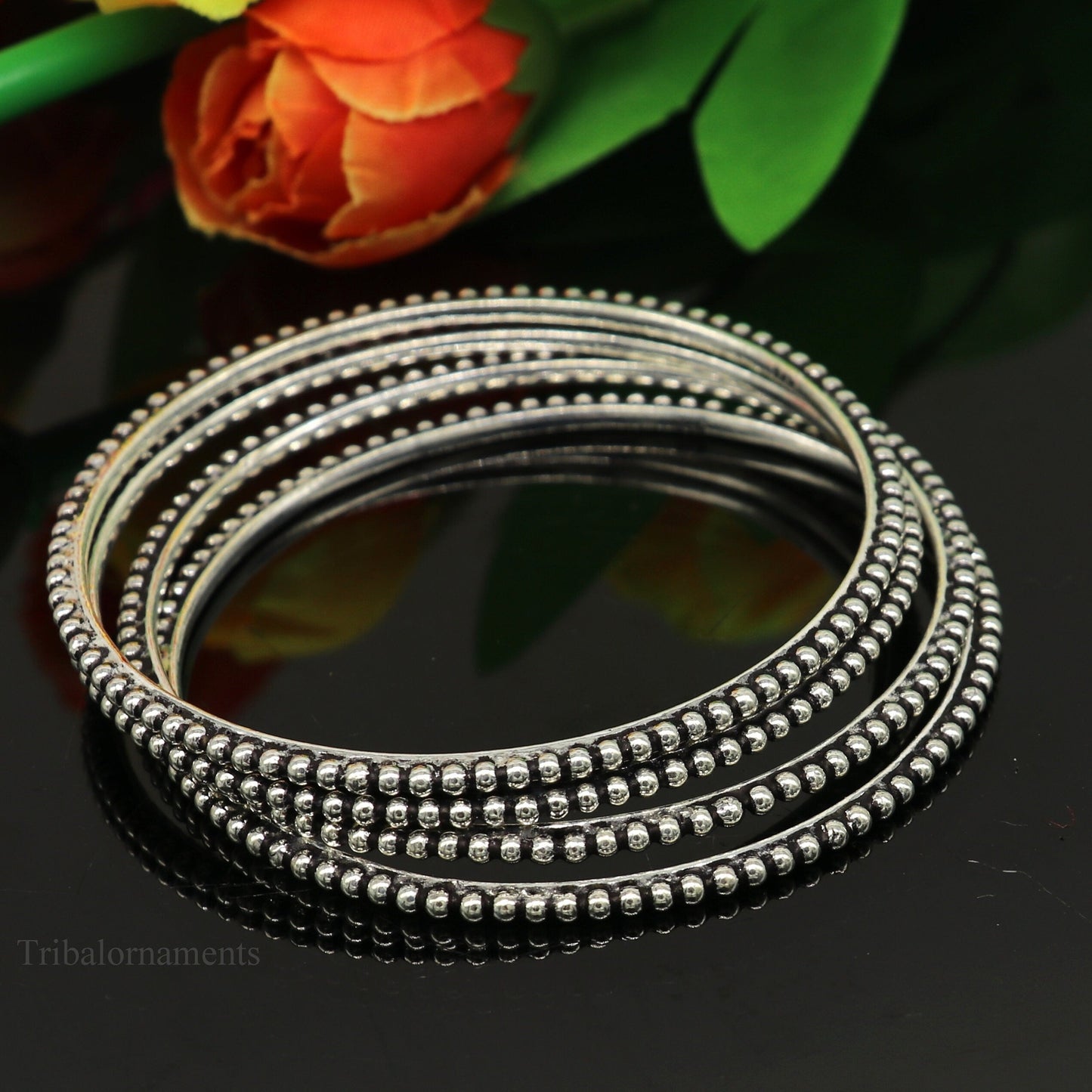 925 sterling customized waved silver balls work stylish designer bangle bracelet pure silver gifting jewelry, brides made bangles nba177 - TRIBAL ORNAMENTS