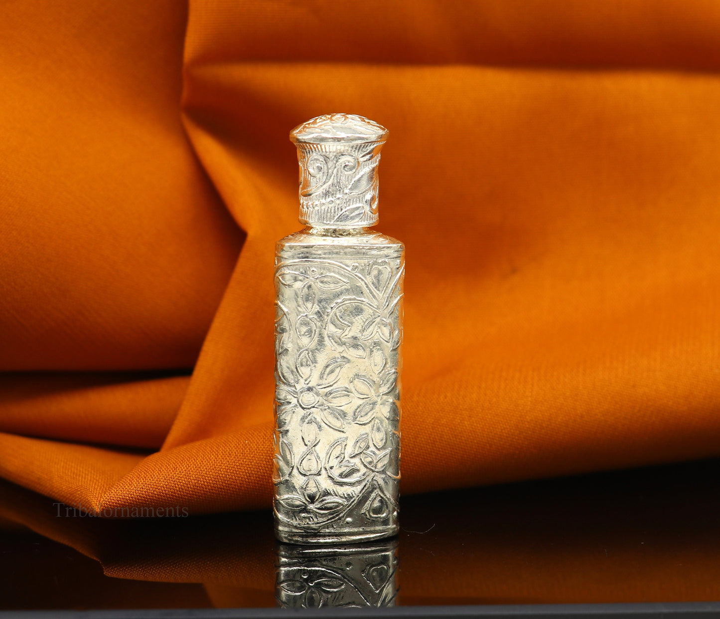 Vintage floral design royal bridal queen style sterling silver trinket box, container box, sindur/kumkum box, Vermilion bridal art stb258 - TRIBAL ORNAMENTS