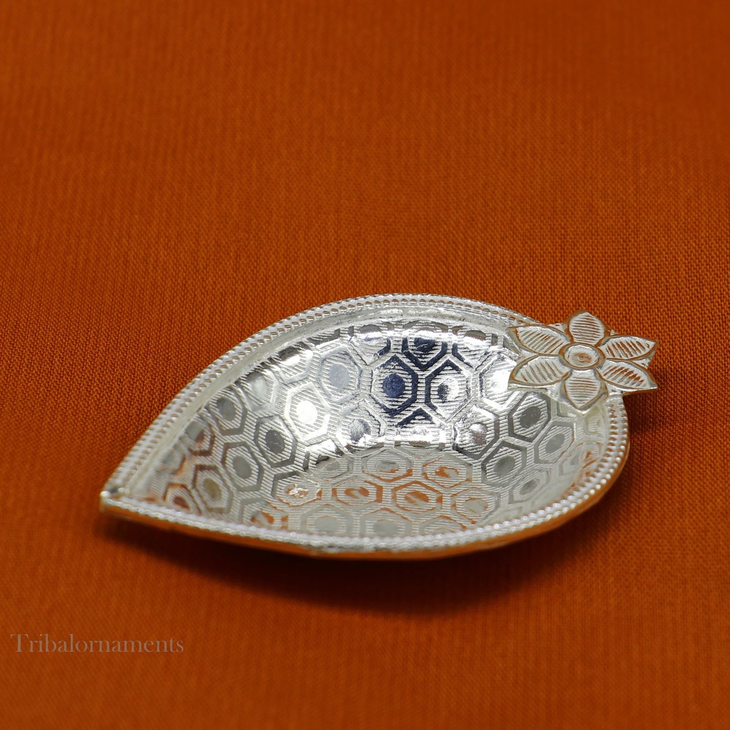 Solid silver handmade elegant oil lamp or kumkum bowl, silver home temple utensils, silver diya, deepak, silver utensils Diwali puja su533 - TRIBAL ORNAMENTS