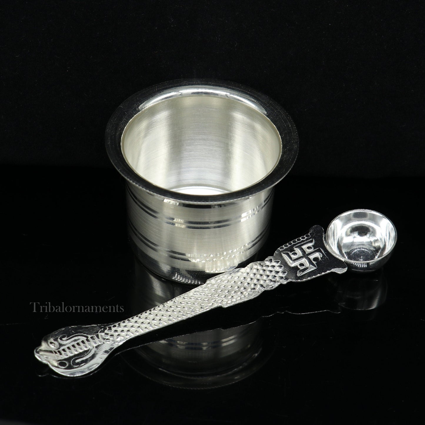 925 sterling silver handmade elegant Ghee pot patra puuja or worshipping, Butter pot for kitchen, silver puja utensils from India su539 - TRIBAL ORNAMENTS