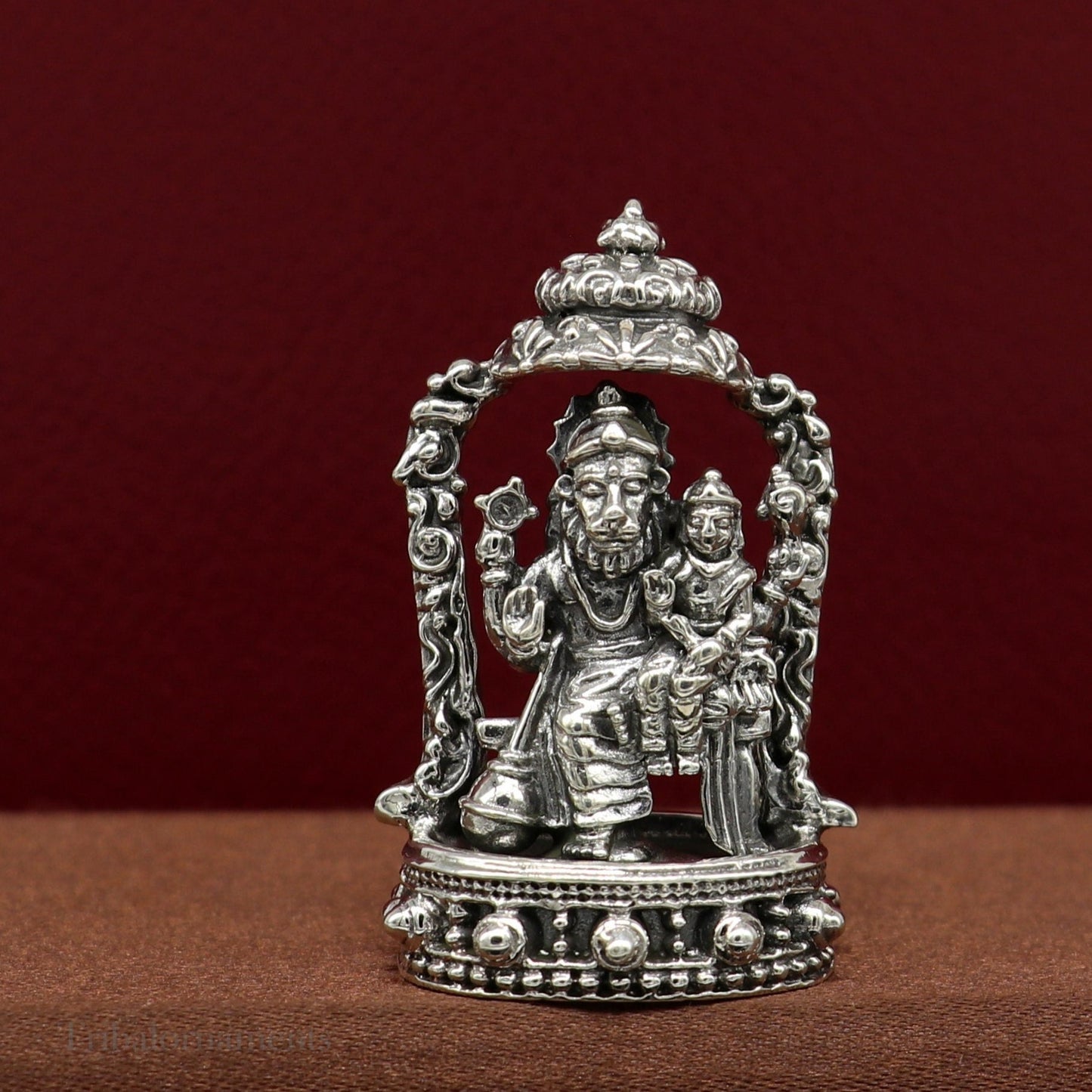 925 sterling silver handmade Narsinmha Narsingha statue or Murti with Prahalad, amazing Stunning diwal puja worshipping figurine art156 - TRIBAL ORNAMENTS
