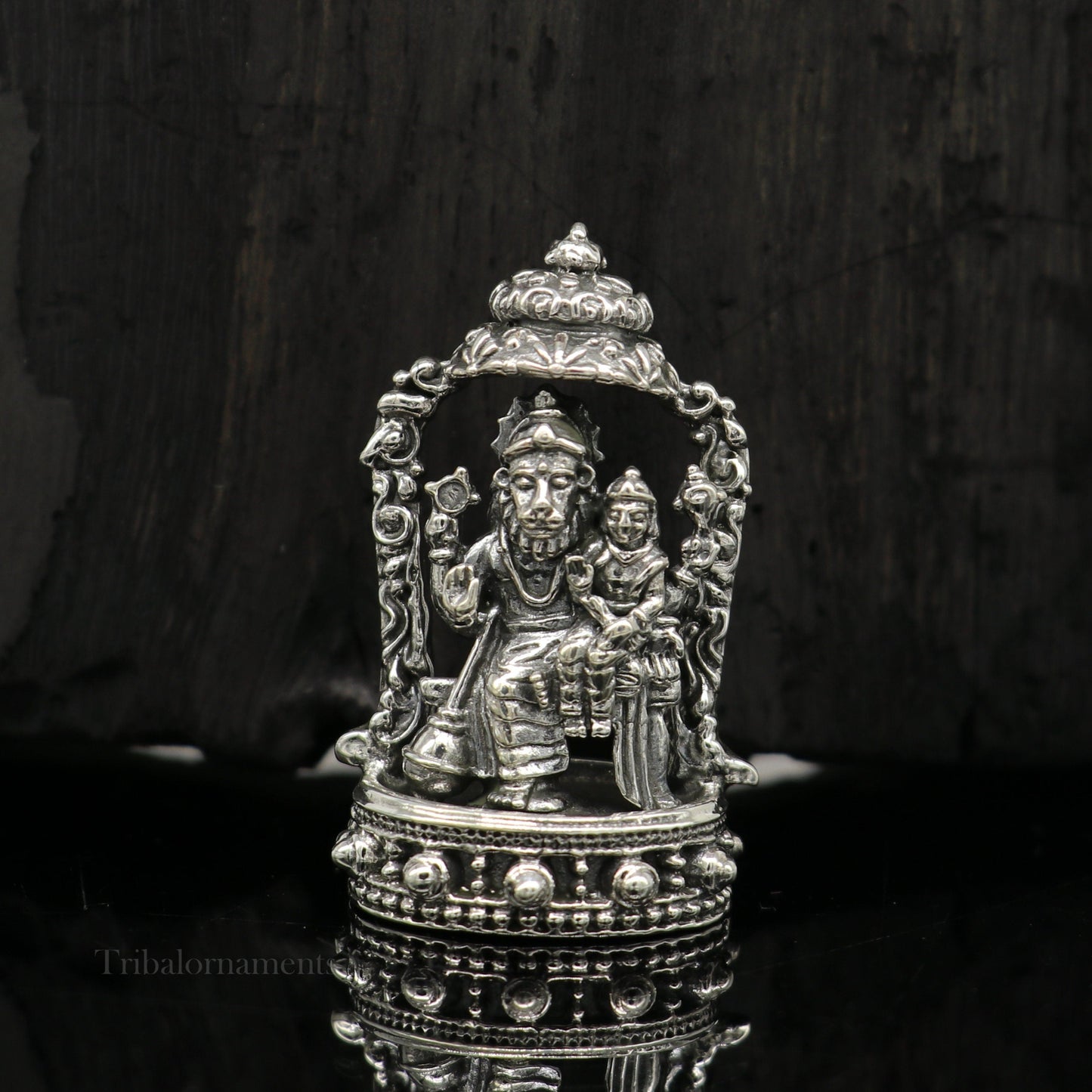 925 sterling silver handmade Narsinmha Narsingha statue or Murti with Prahalad, amazing Stunning diwal puja worshipping figurine art156 - TRIBAL ORNAMENTS