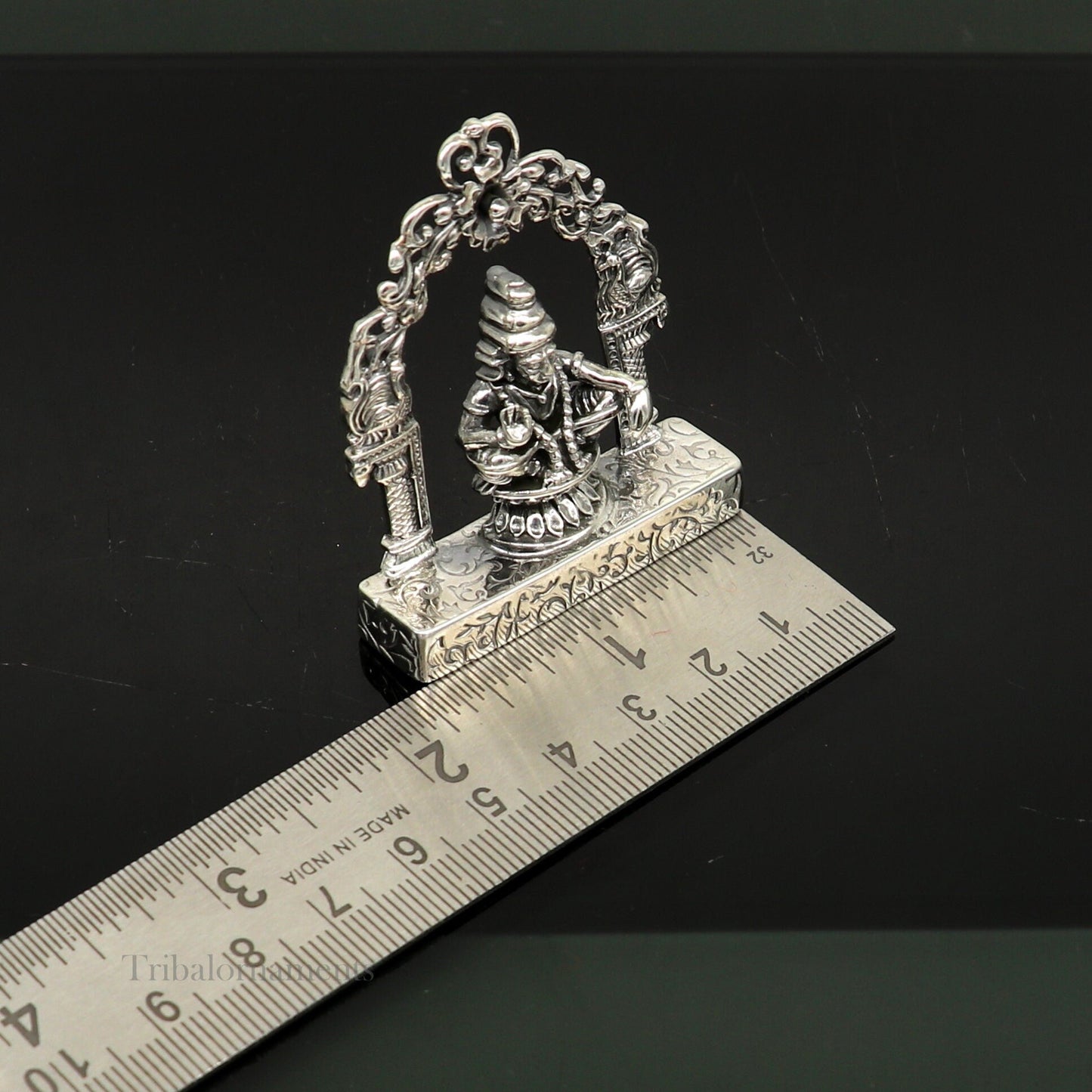 925 sterling silver handmade Divine Hindu idol Aayappa Sabarimala statue murti divine Statue Sculpture figurine puja article gifting art178 - TRIBAL ORNAMENTS
