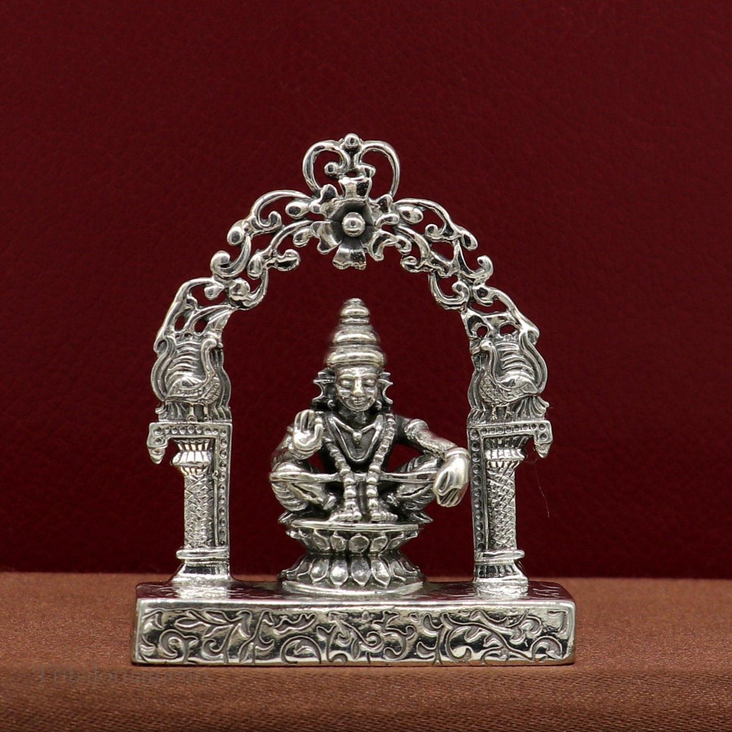 925 sterling silver handmade Divine Hindu idol Aayappa Sabarimala statue murti divine Statue Sculpture figurine puja article gifting art178 - TRIBAL ORNAMENTS
