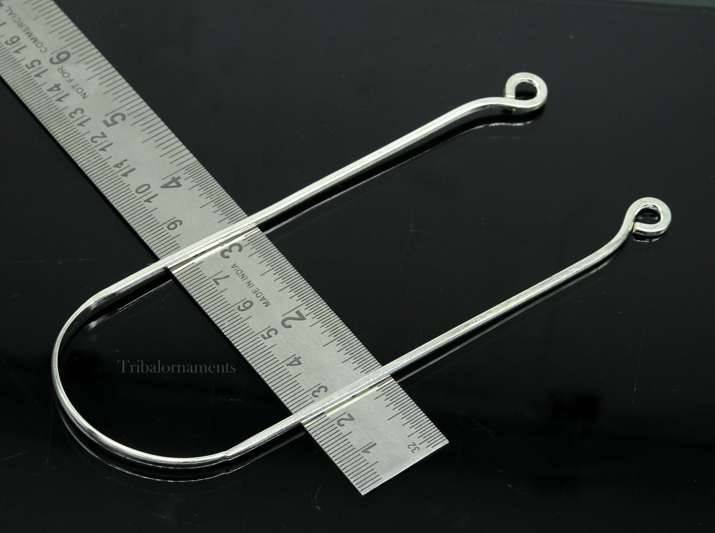 Fine silver handmade tongue cleaner scraper best for daily use and stay healthy top class genuine silver item for better health tc10 - TRIBAL ORNAMENTS