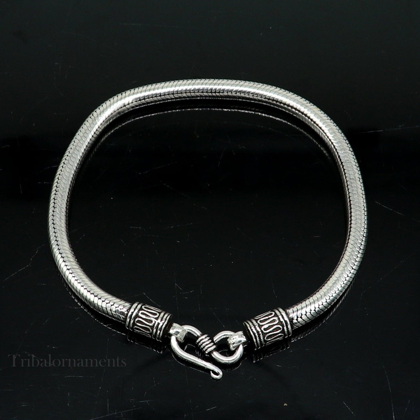 4.5 mm Solid 925 sterling silver Amazing vintage style snake chain handmade bracelet unisex indian tribal best unisex gifting jewelry sbr228 - TRIBAL ORNAMENTS