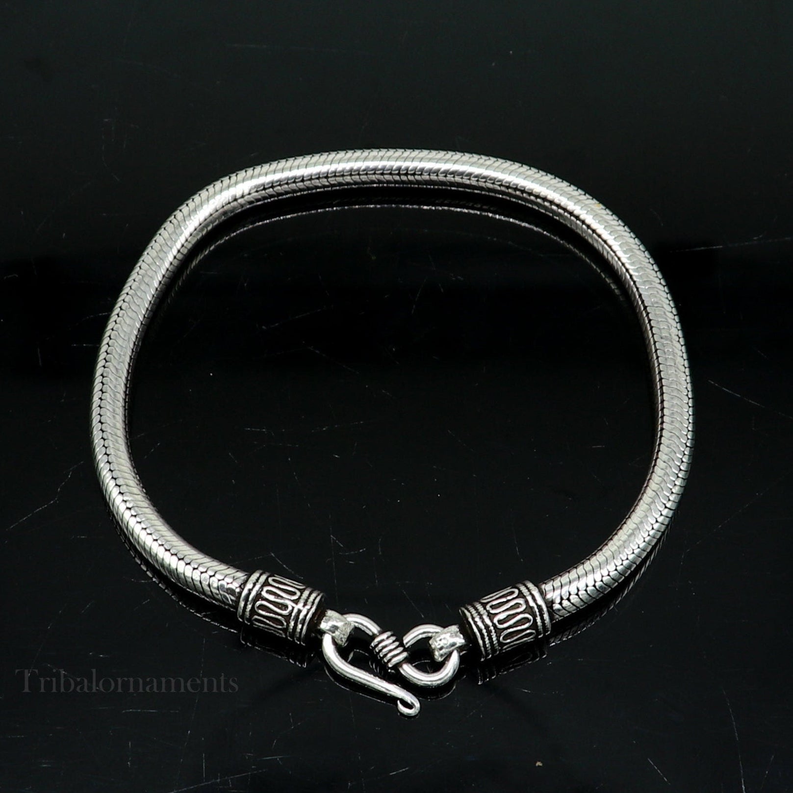 4.5 mm Solid 925 sterling silver Amazing vintage style snake chain handmade bracelet unisex indian tribal best unisex gifting jewelry sbr228 - TRIBAL ORNAMENTS