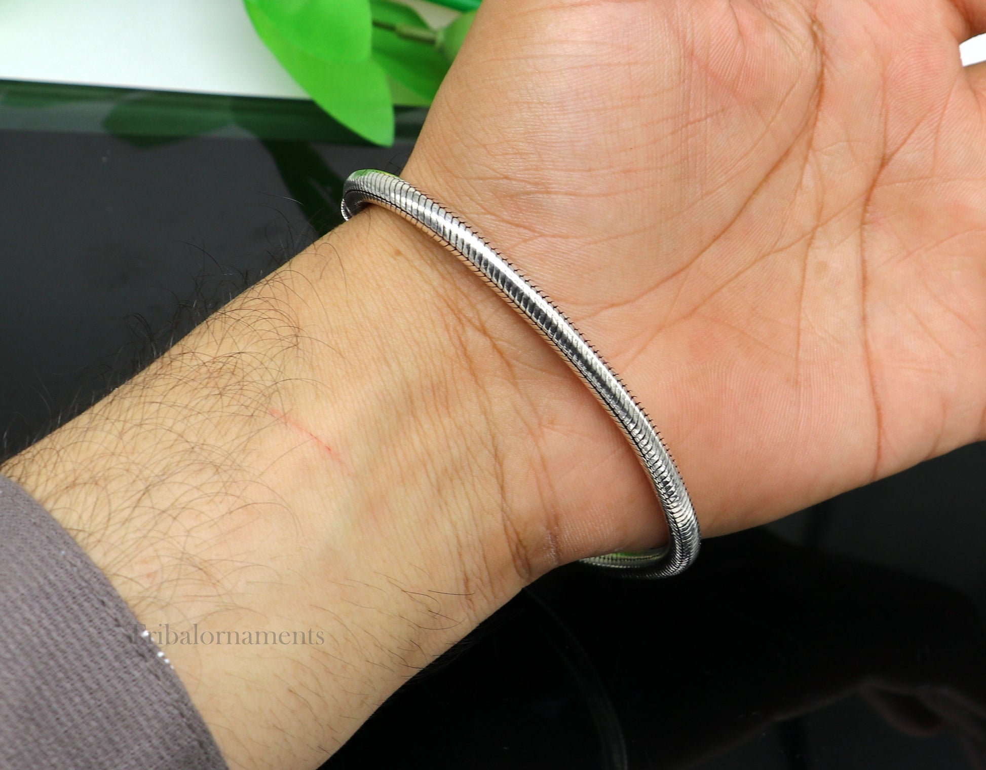 4.5 mm Solid 925 sterling silver Amazing vintage style snake chain handmade bracelet unisex indian tribal best unisex gifting jewelry sbr228 - TRIBAL ORNAMENTS