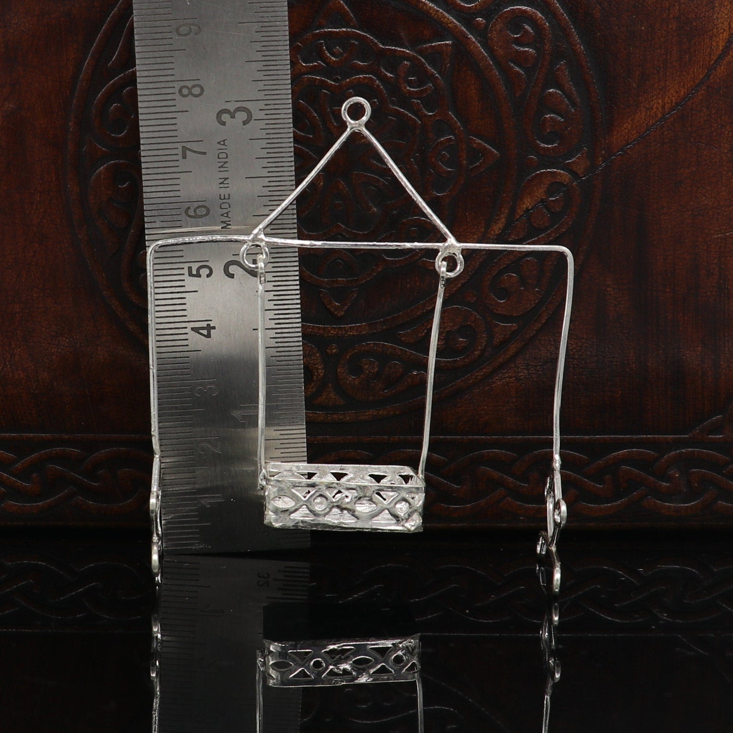 Solid Sterling silver handmade light weight Bal Gopala jhula, Krishna swing, child krishan palana, silver jhula, laddu gopal jhula su84 - TRIBAL ORNAMENTS