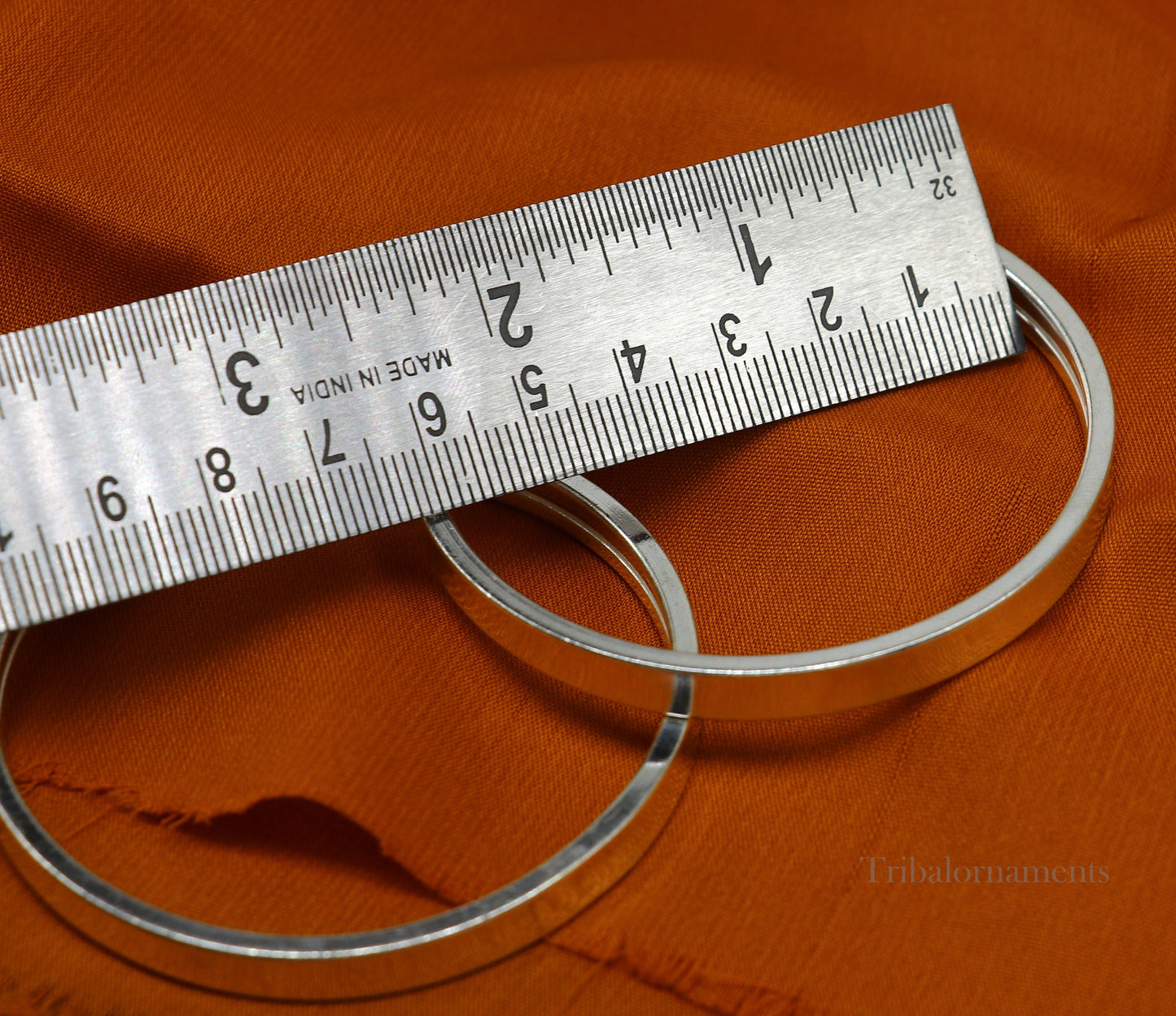 Plain shiny design sterling silver handmade excellent bangle bracelet kada gorgeous men's or girl's gifting jewelry from india nba216 - TRIBAL ORNAMENTS