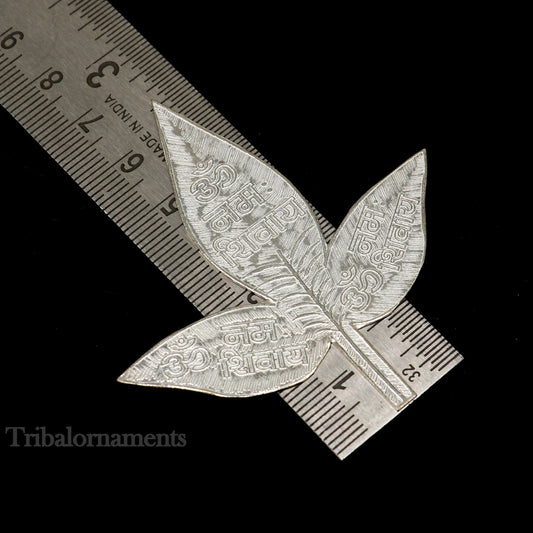 Lot 5 pieces bell patra Solid silver handmade solid belva patra, shiva worshipping/ puja article, belpatra or belva tree leaves india su507 - TRIBAL ORNAMENTS