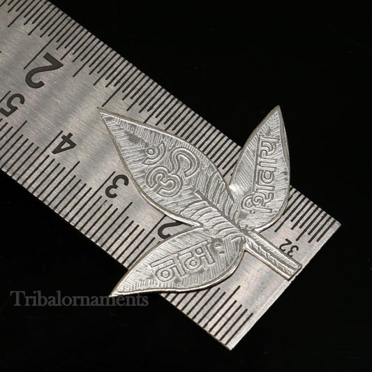 Lord Shiva bel Patra Solid silver handmade solid belva patra, shiva worshipping/ puja article, belpatra or bilva tree leaves  for puja su509 - TRIBAL ORNAMENTS