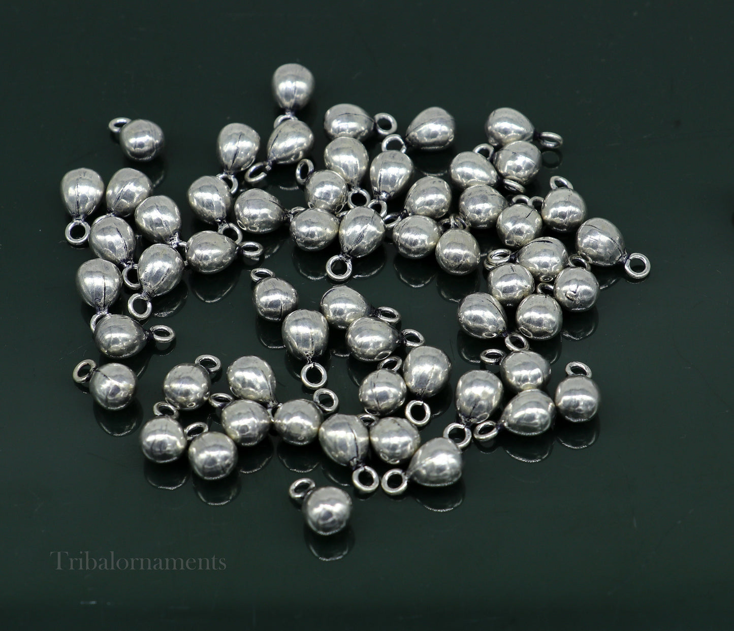 loose beads Lot 20 pieces vintage plain style handmade 925 sterling silver beads or hanging drops for custom jewelry making ideas bd11 - TRIBAL ORNAMENTS