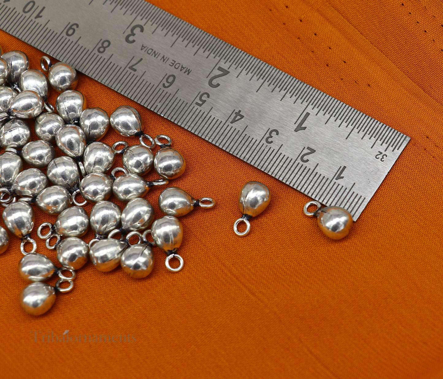 loose beads Lot 20 pieces vintage plain style handmade 925 sterling silver beads or hanging drops for custom jewelry making ideas bd11 - TRIBAL ORNAMENTS