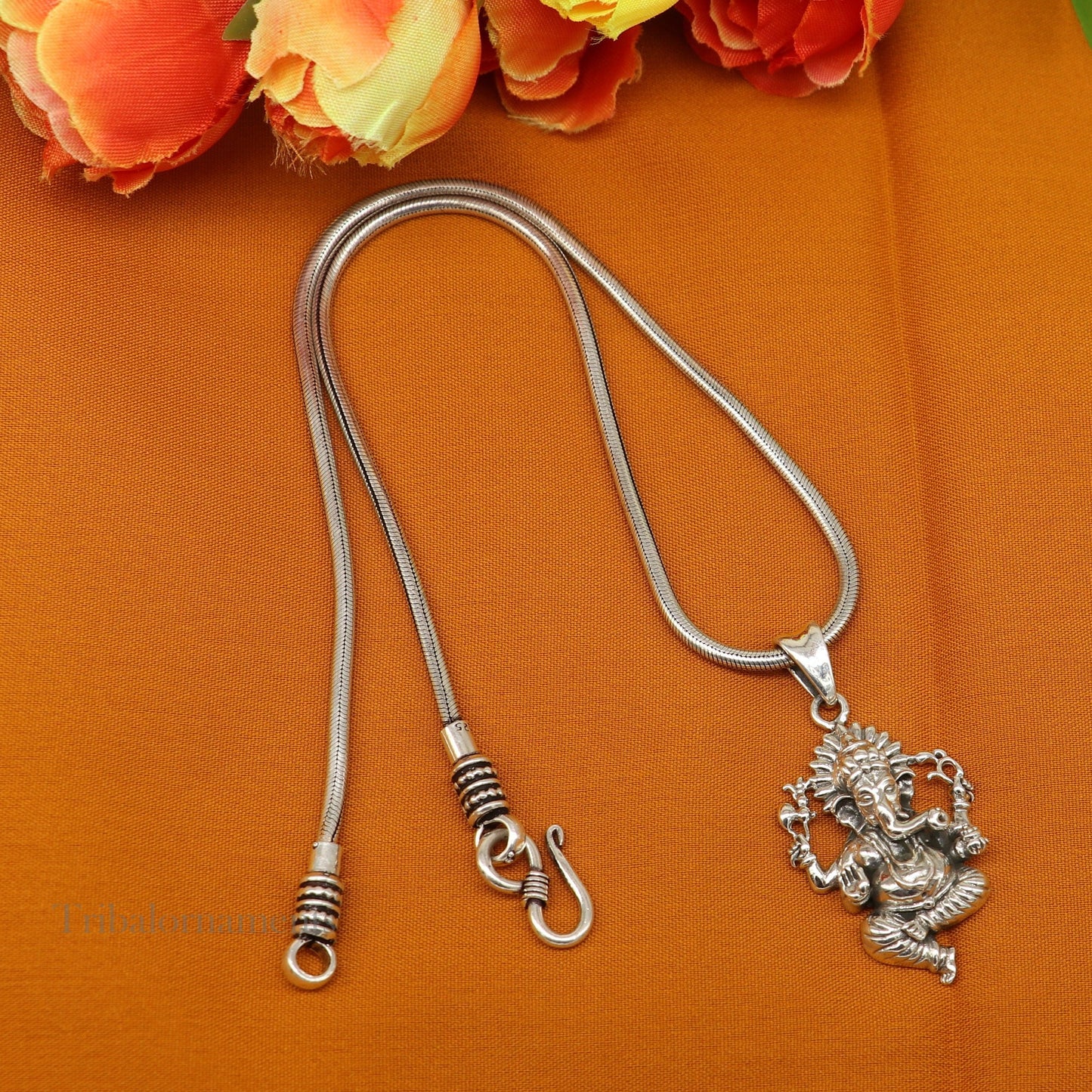 925 sterling silver handmade gorgeous Idol lord Ganesha stylish pendant, exclusive, customized pendant unisex gifts tribal jewelry ssp955 - TRIBAL ORNAMENTS