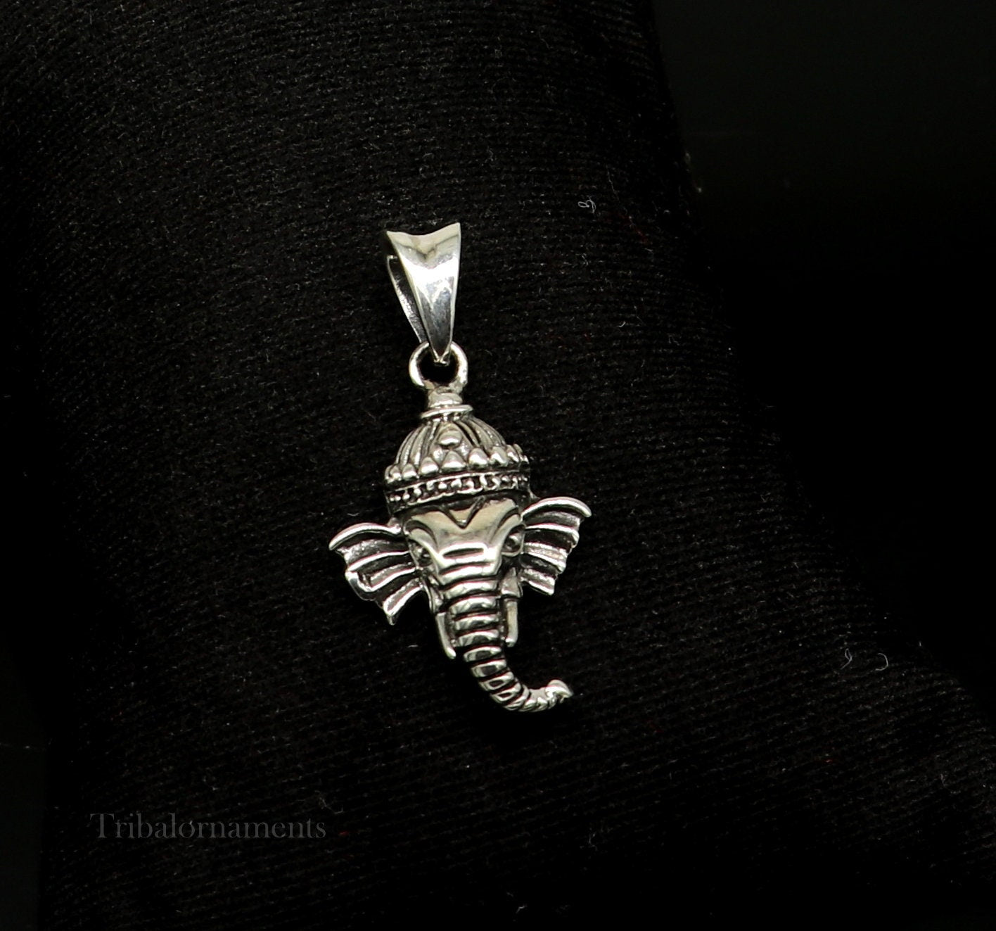 92.5 terling silver Lord Ganesha pendant, excellent unique design stylish unisex personalized gift pendant jewelry ssp885 - TRIBAL ORNAMENTS