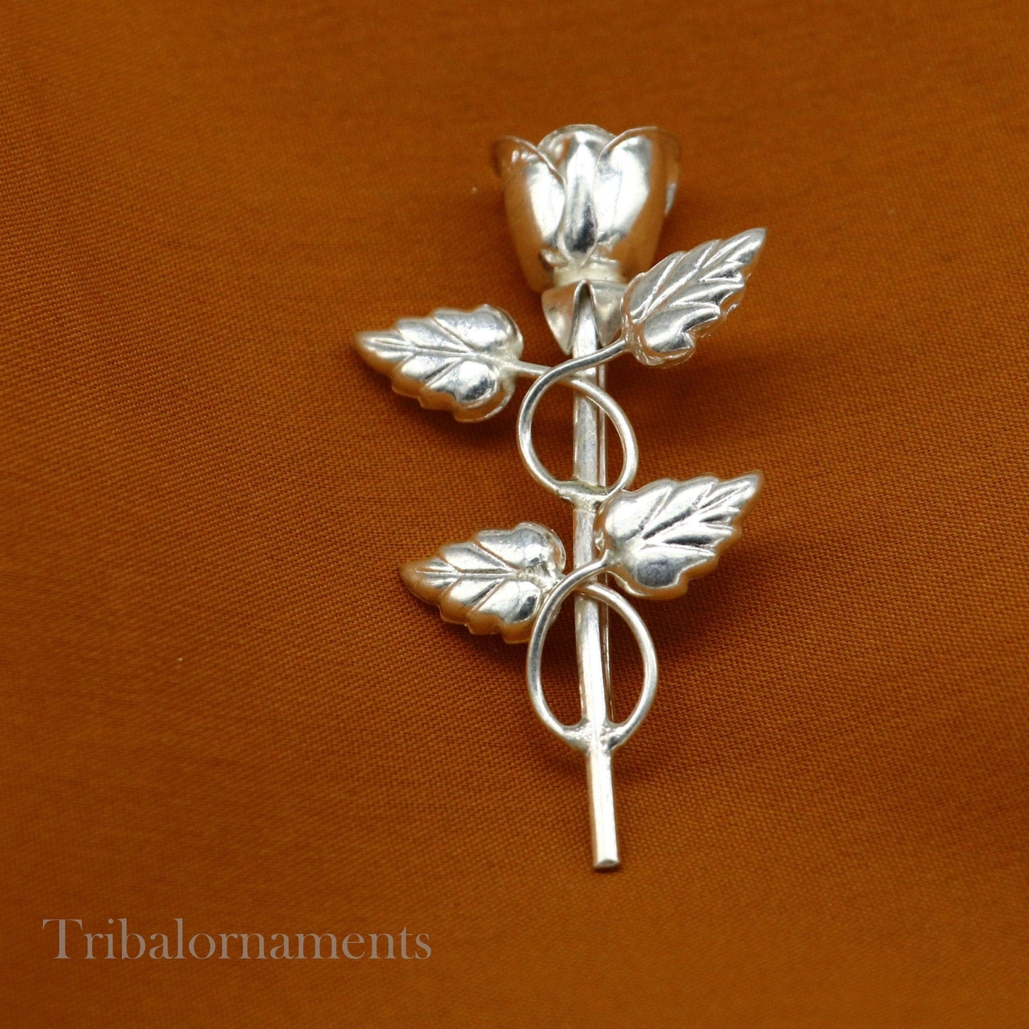Solid sterling silver handmade rose flower design men's brooch for shirt or suit blazer suit amazing wedding party jewelry for men's b03 - TRIBAL ORNAMENTS