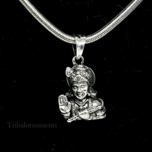 925 sterling silver vintage stylish Hindu idol Divine Krishna  Pendant, amazing design stunning pendant gifting jewelry ssp951 - TRIBAL ORNAMENTS