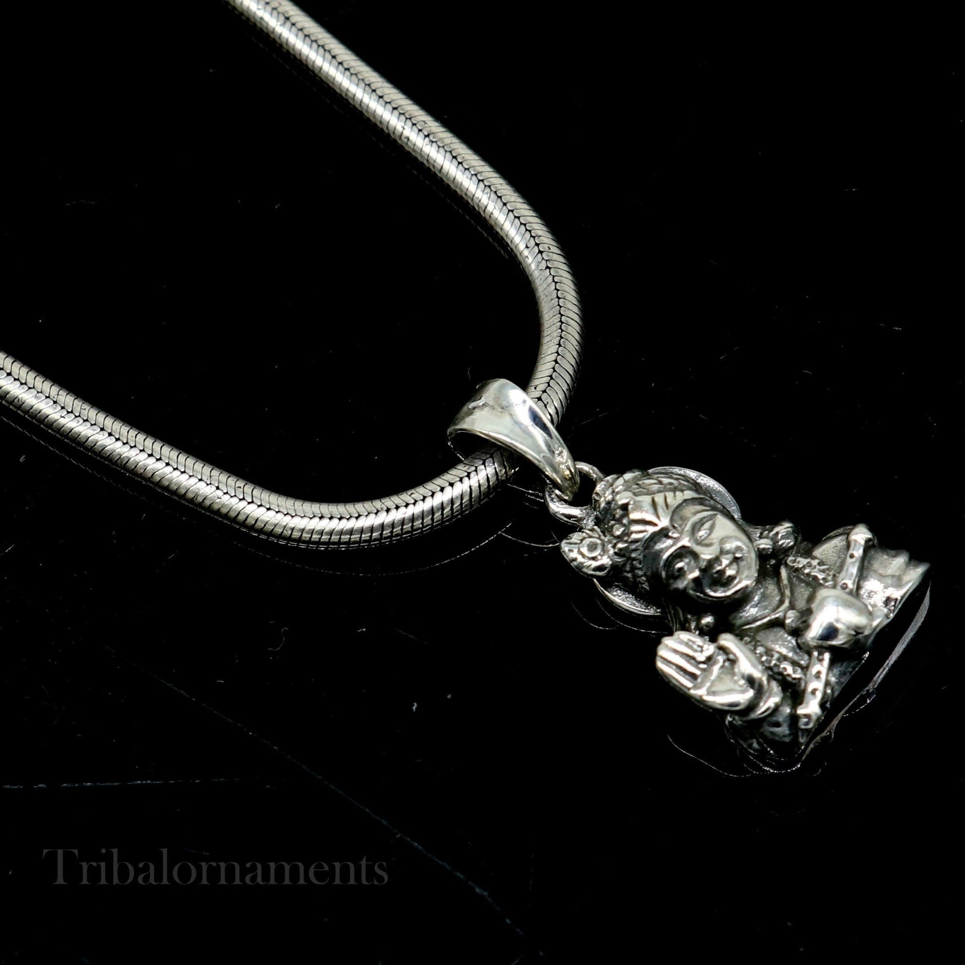 925 sterling silver vintage stylish Hindu idol Divine Krishna  Pendant, amazing design stunning pendant gifting jewelry ssp951 - TRIBAL ORNAMENTS