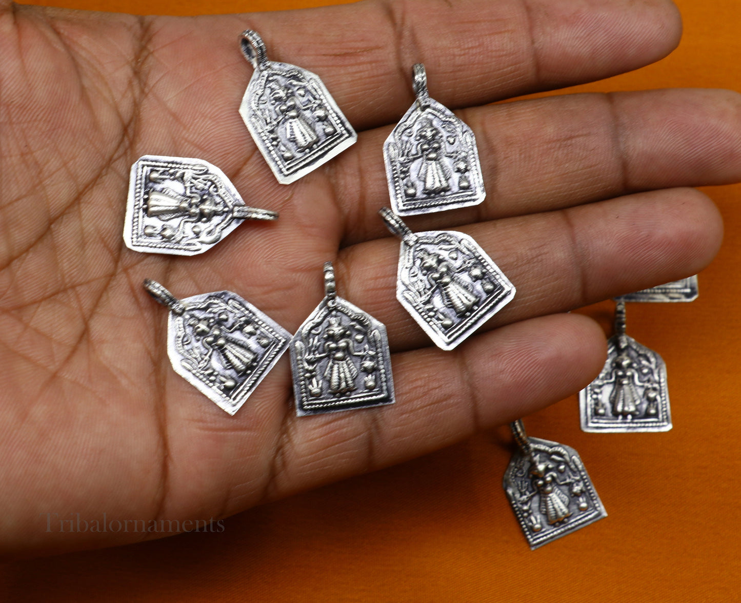 925 sterling silver handmade vintage antique tribal hindu deity god mataji pendant, amazing pendant for custom vintage jewelry making nsp - TRIBAL ORNAMENTS