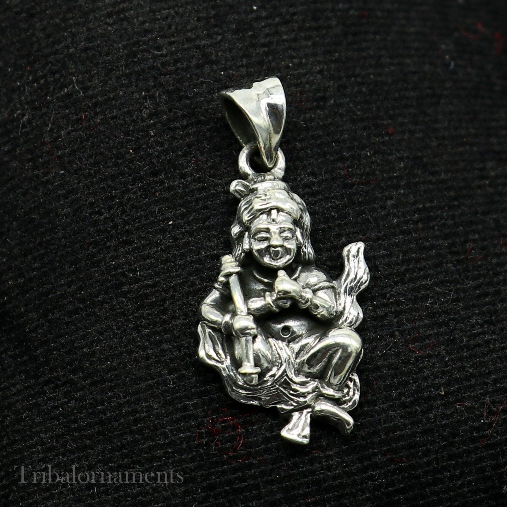 Divine lord kartikya blessing pendant, excellent vintage designer 925 sterling silver handmade jewelry from indiassp973 - TRIBAL ORNAMENTS