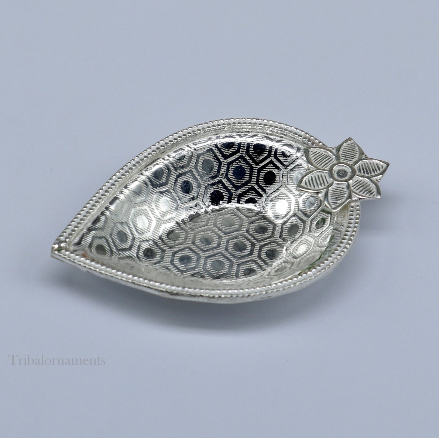 Solid silver handmade elegant oil lamp or kumkum bowl, silver home temple utensils, silver diya, deepak, silver utensils Diwali puja su533 - TRIBAL ORNAMENTS