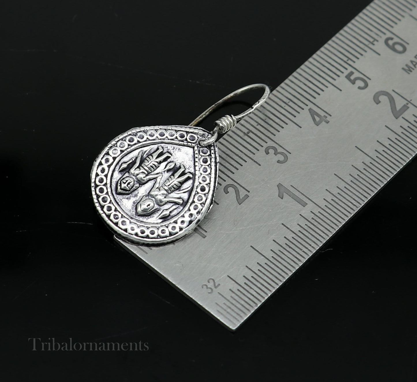 Handmade 925 sterling silver excellent customized traditional indian style hoops earring, amazing tribal ethnic earring ear959 - TRIBAL ORNAMENTS