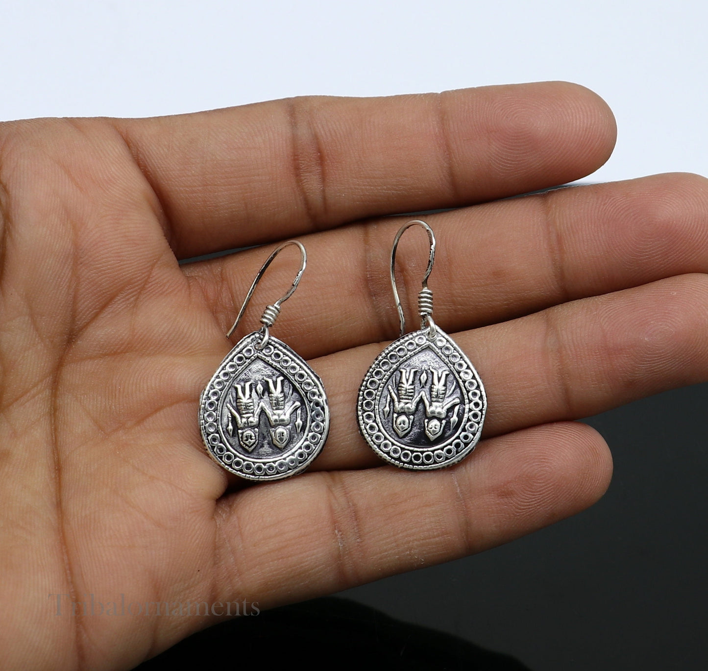 Handmade 925 sterling silver excellent customized traditional indian style hoops earring, amazing tribal ethnic earring ear959 - TRIBAL ORNAMENTS