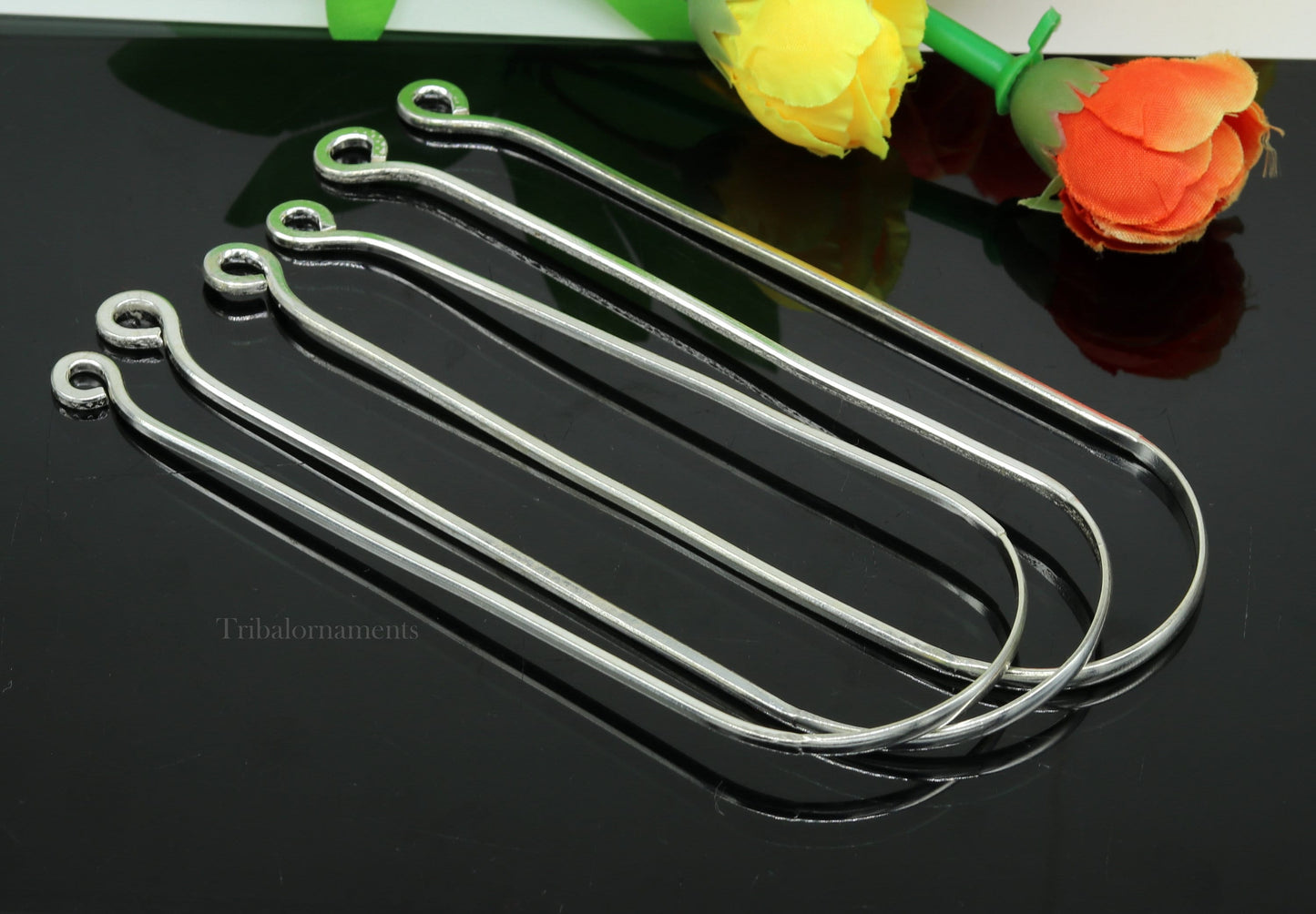 Fine silver handmade tongue cleaner scraper best for daily use and stay healthy top class genuine silver item for better health tc10 - TRIBAL ORNAMENTS