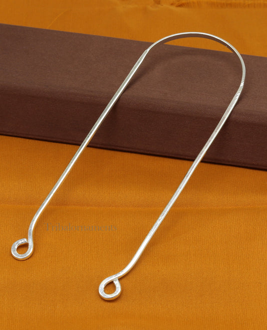 Fine silver handmade tongue cleaner scraper best for daily use and stay healthy top class genuine silver item for better health tc10 - TRIBAL ORNAMENTS