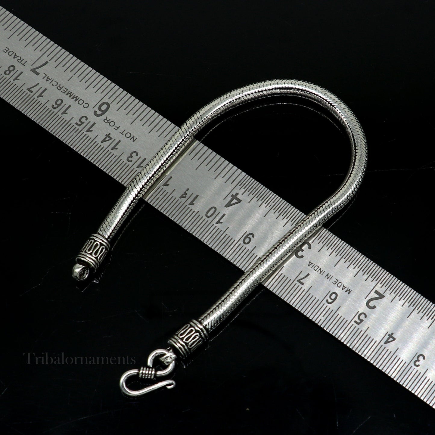 4.5 mm Solid 925 sterling silver Amazing vintage style snake chain handmade bracelet unisex indian tribal best unisex gifting jewelry sbr228 - TRIBAL ORNAMENTS