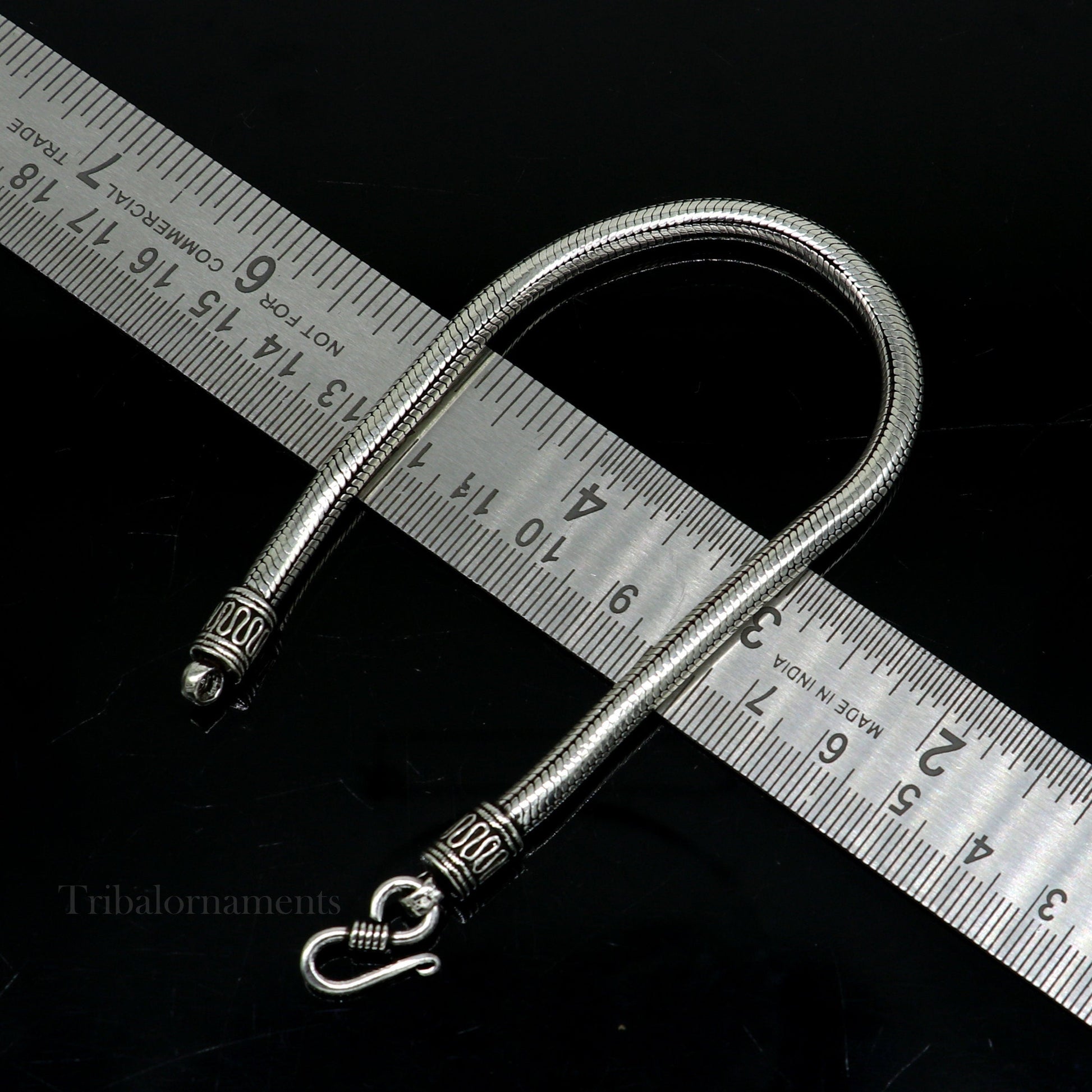4.5 mm Solid 925 sterling silver Amazing vintage style snake chain handmade bracelet unisex indian tribal best unisex gifting jewelry sbr228 - TRIBAL ORNAMENTS