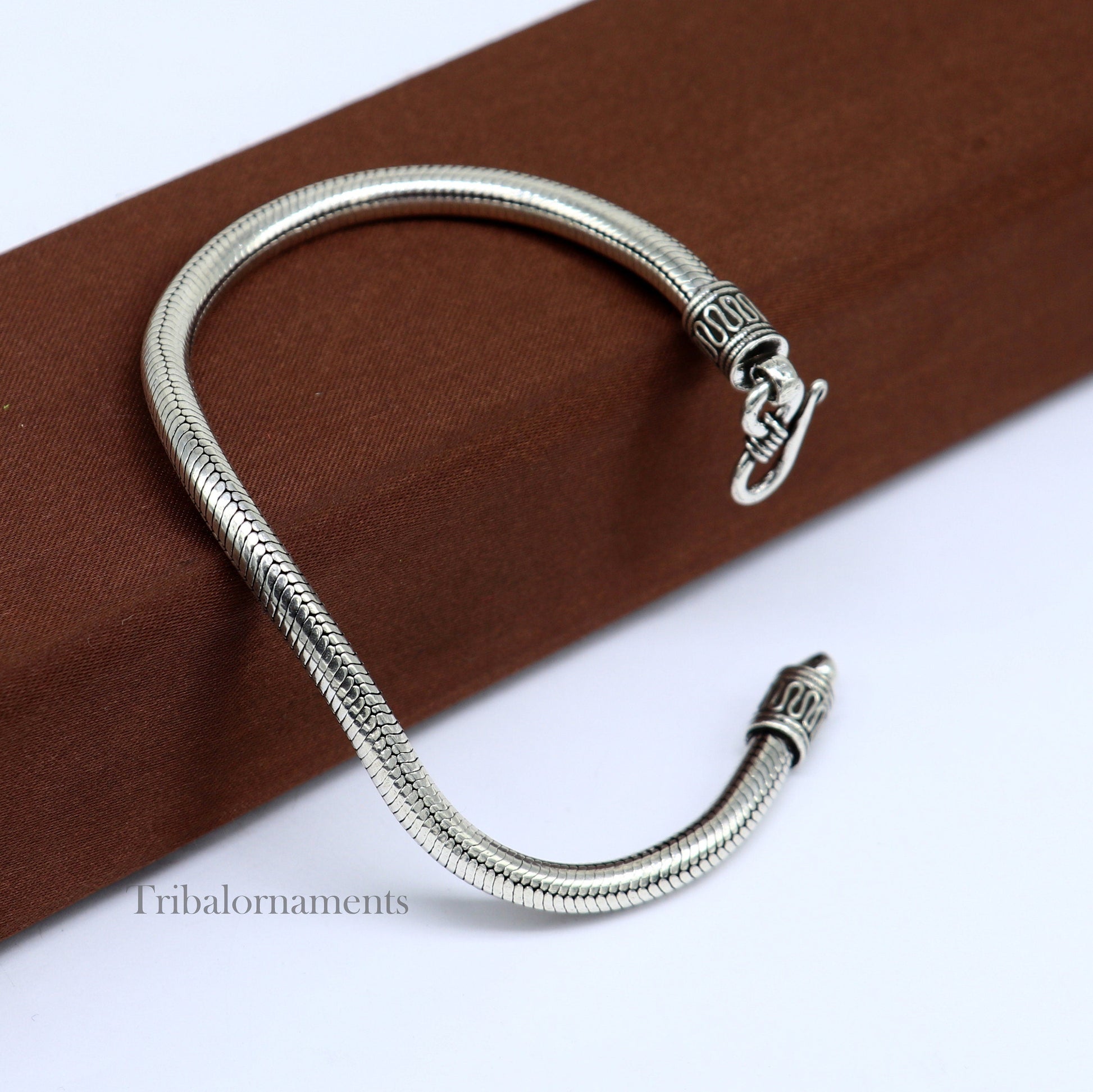 4.5 mm Solid 925 sterling silver Amazing vintage style snake chain handmade bracelet unisex indian tribal best unisex gifting jewelry sbr228 - TRIBAL ORNAMENTS