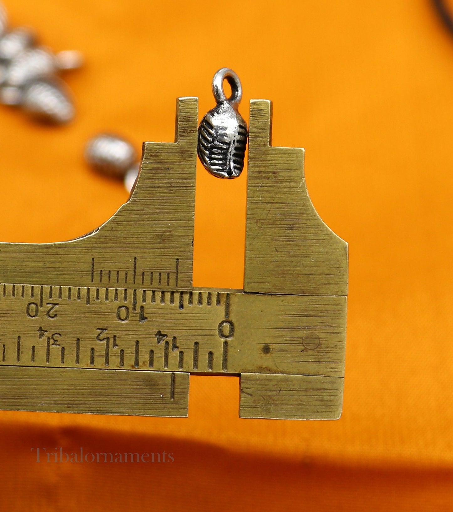 Lot 20 pieces jingling bells vintage mango design 925 sterling silver beads or hanging drops for custom jewelry making lose beads bd14 - TRIBAL ORNAMENTS