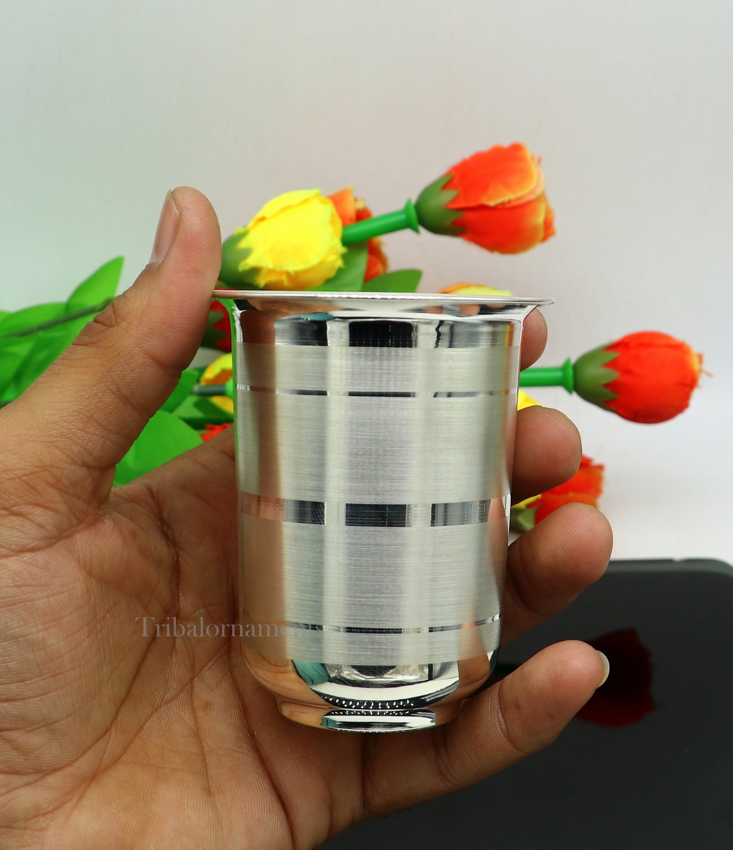 999 silver baby glass set, water/milk Glass tumbler, best gifting silver vodka glass, wine glass set, baby feeding utensils, best gift sv248 - TRIBAL ORNAMENTS
