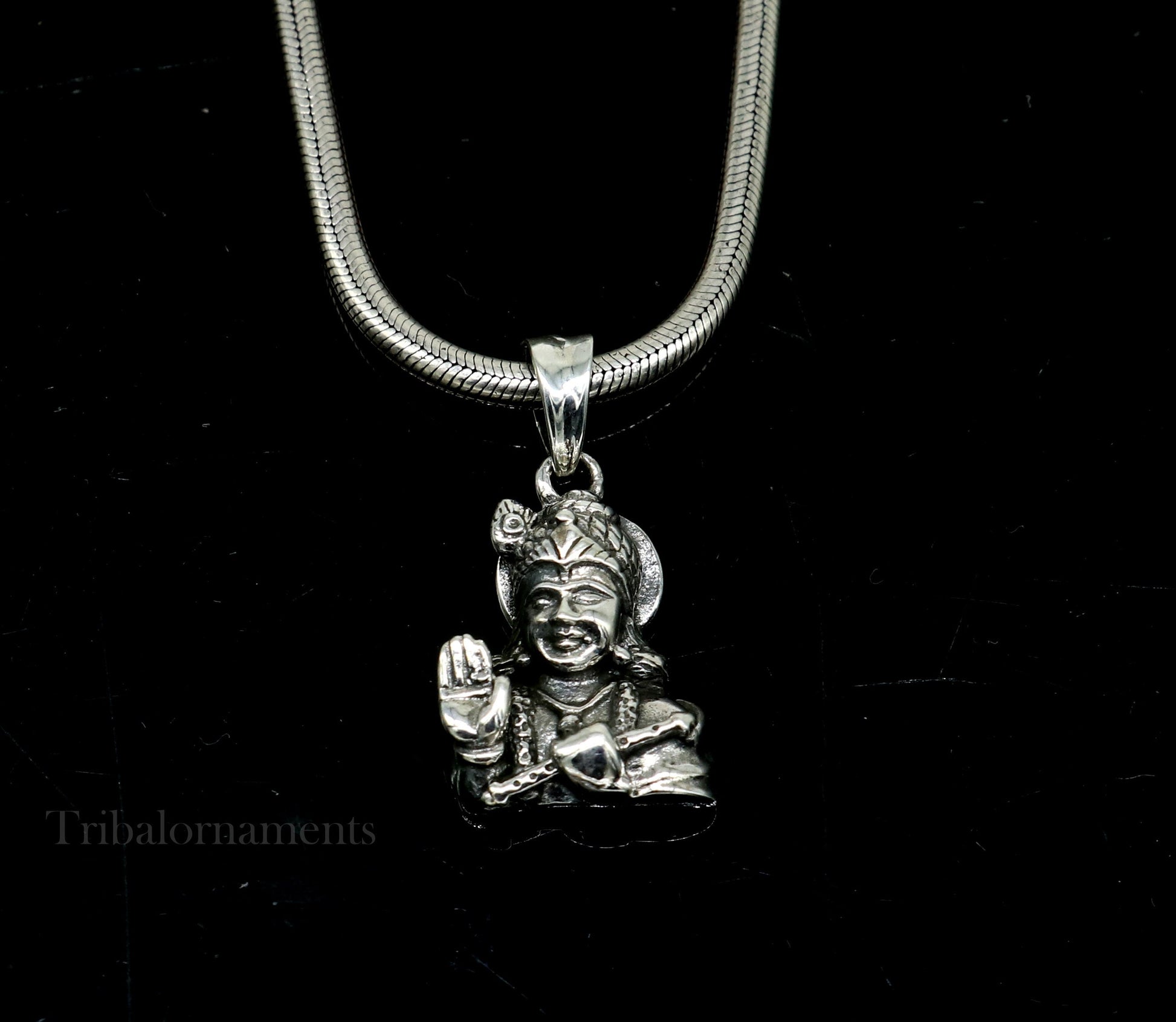 925 sterling silver vintage stylish Hindu idol Divine Krishna  Pendant, amazing design stunning pendant gifting jewelry ssp951 - TRIBAL ORNAMENTS