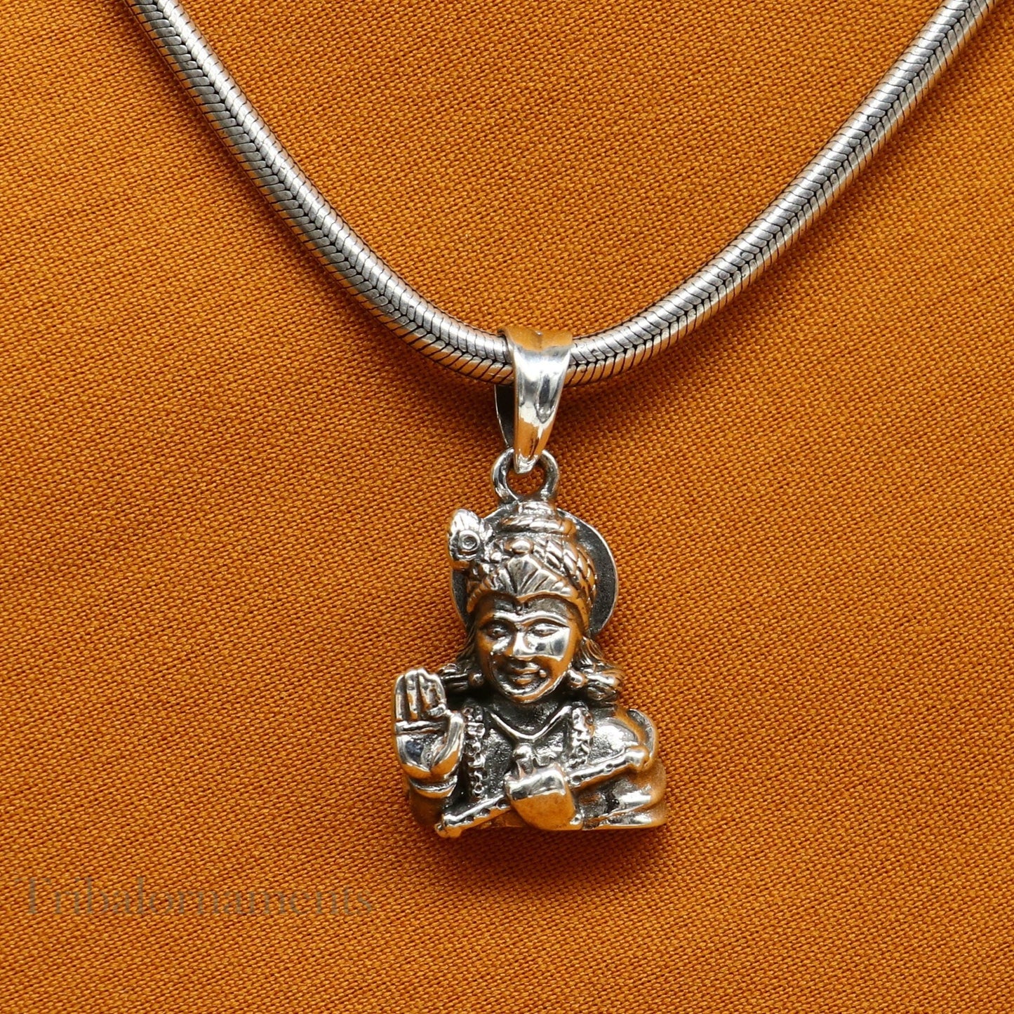 925 sterling silver vintage stylish Hindu idol Divine Krishna Pendant, amazing design stunning pendant gifting jewelry ssp951 - TRIBAL ORNAMENTS