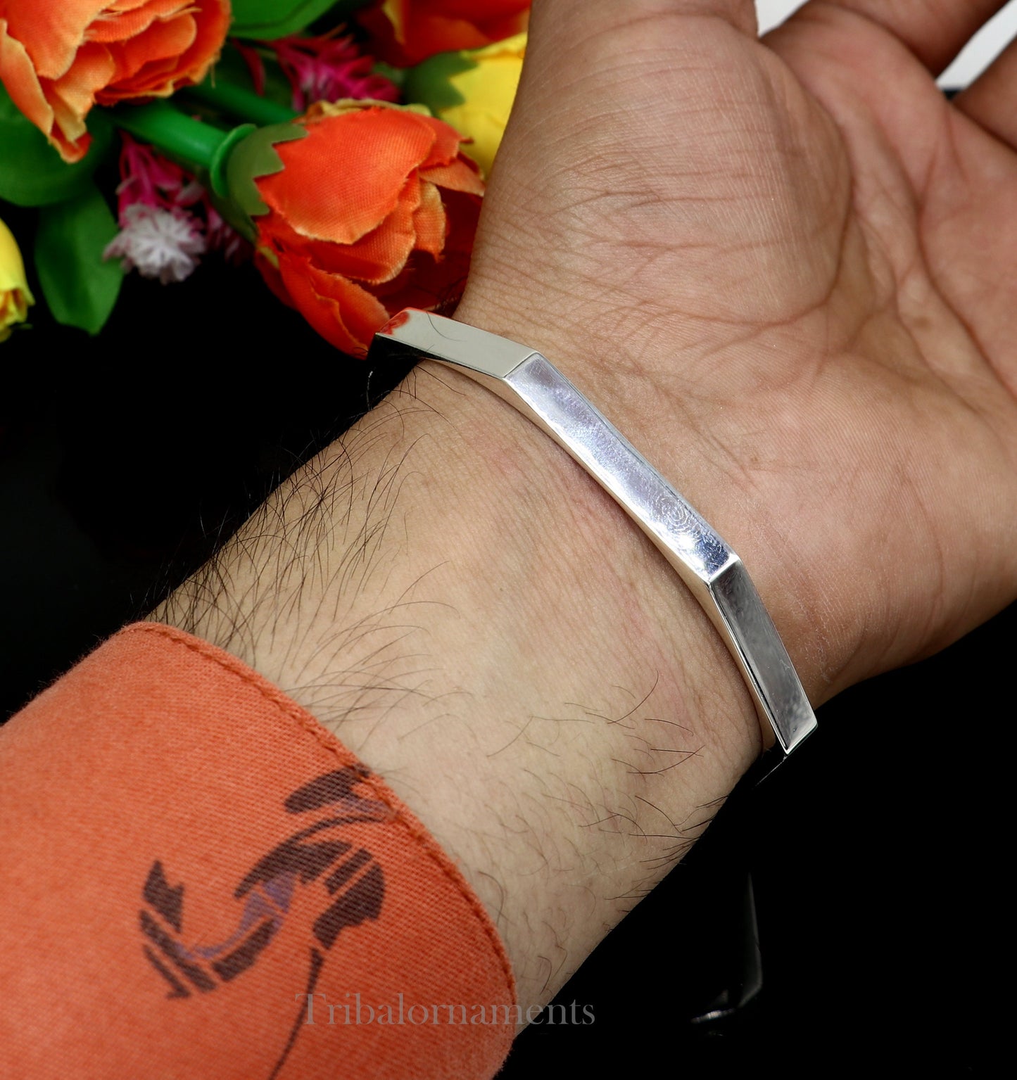 Plain shiny solid 925 sterling silver handmade adjustable cuff bangle bracelet unsex gifting jewelry, solid shiny bracelet nsk374 - TRIBAL ORNAMENTS